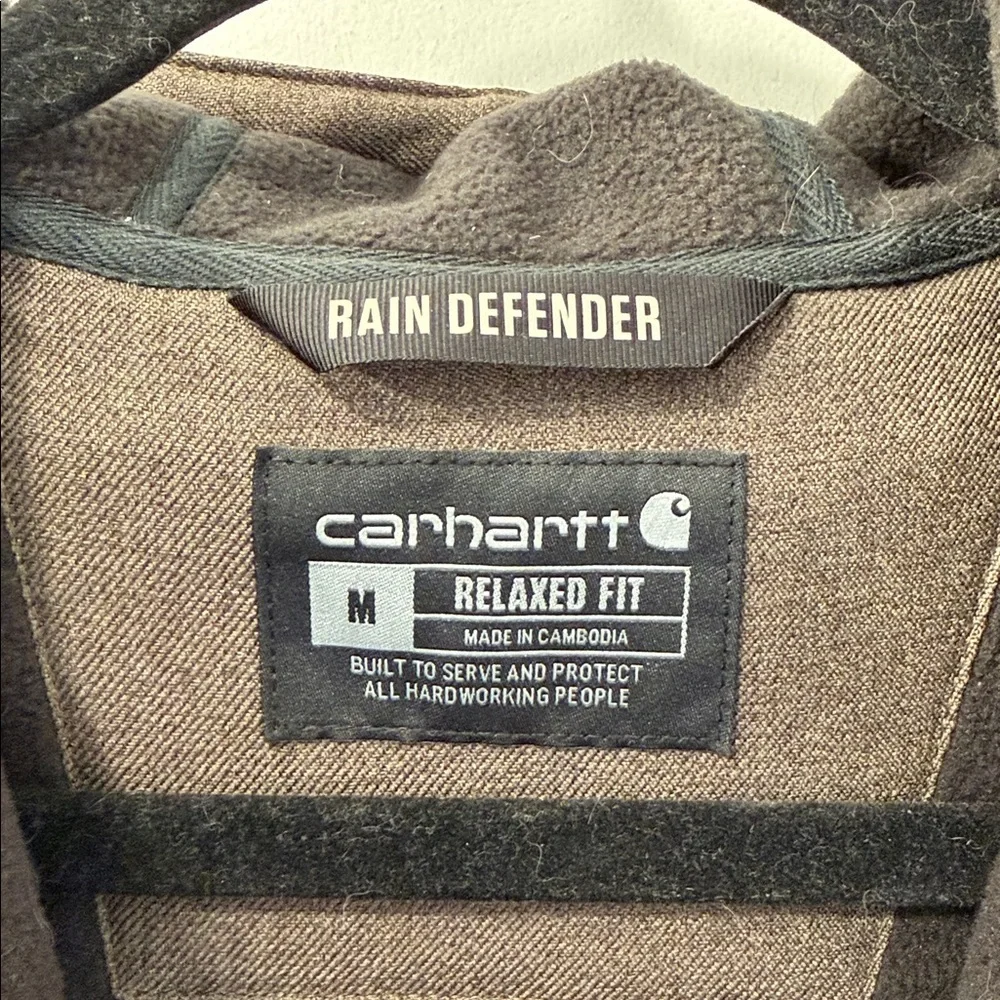 Carhartt Hooded Work Jacket Canvas Green Heavyweight Men’s Medium - Picture 2 of 5